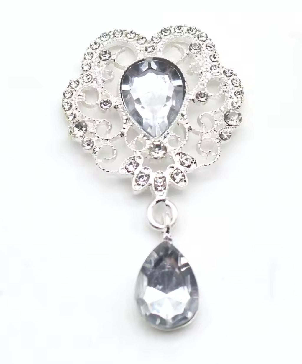 Bridal Back Drape, Clear Crystal Gatsby Necklace, Ivory Pearl Dress Adornment