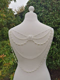 Back Necklace, Pearl Crystal Bridal Dress Drape, Backless Wedding Accessory