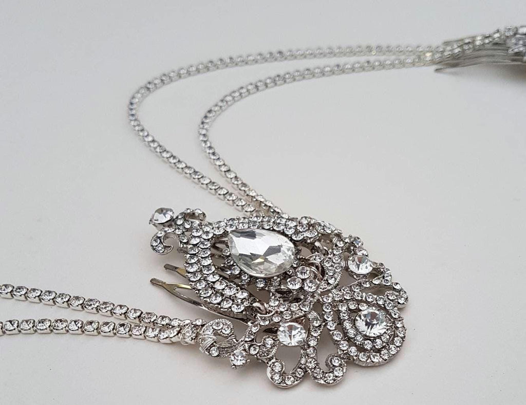 Art Deco Diamante Triple Hair Combs, Gatsby Bridal Headpiece