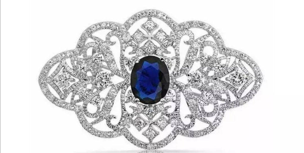 Art deco comb, deco comb, blue comb, something blue, diamante comb, 1920's hair comb, bridal comb, hair slide, Gatsby, comb, slide
