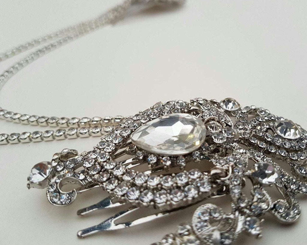 Art Deco Diamante Triple Hair Combs, Gatsby Bridal Headpiece