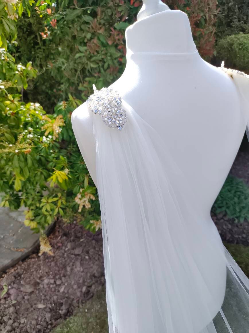 Draped cape, Bridal Cape, Cape, dress drape, wedding Cape,  dress attachment, wings, Cape wings