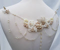 Back drape,lace drape, backless dress drape, beaded drape, dress adornment, crystal drapes, wedding dress drapes, dress embellishment,