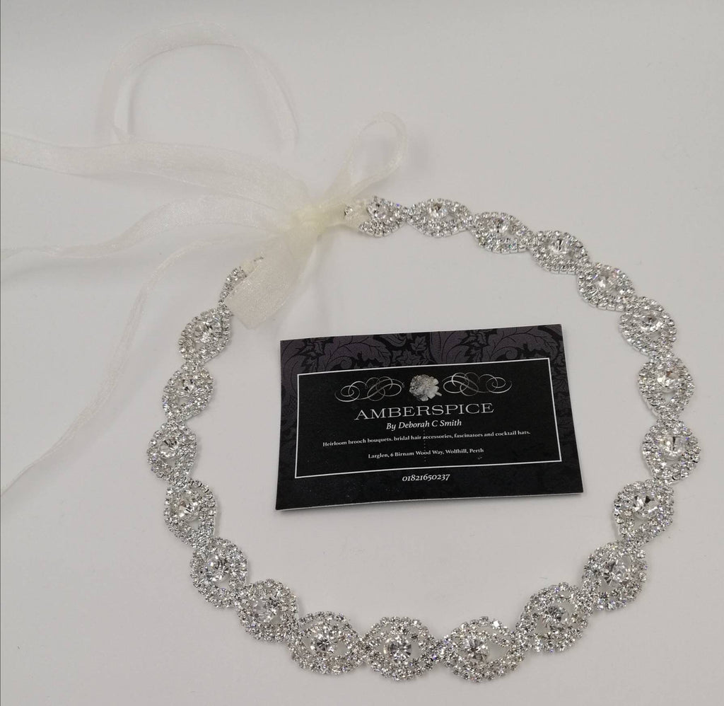 Diamanté hair band, diamanté headband, diamanté hair tie, rhinestone hair tie, rhinestone headpiece, bridal hair band, diamanté