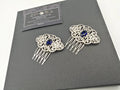 Art deco comb, deco comb, blue comb, something blue, diamante comb, 1920's hair comb, bridal comb, hair slide, Gatsby, comb, slide