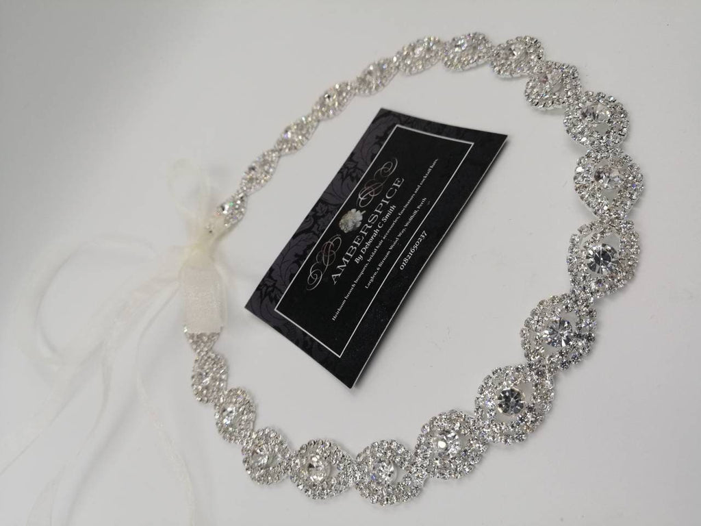 Diamanté hair band, diamanté headband, diamanté hair tie, rhinestone hair tie, rhinestone headpiece, bridal hair band, diamanté