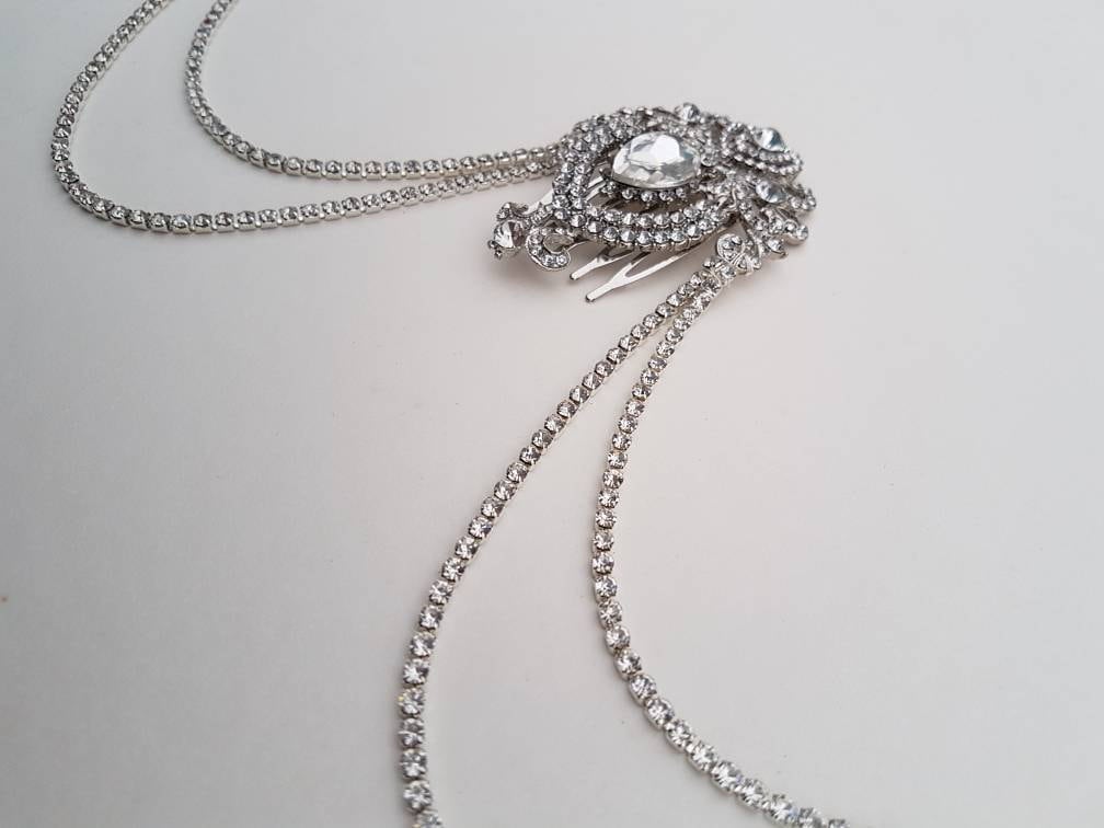 Art Deco Diamante Triple Hair Combs, Gatsby Bridal Headpiece