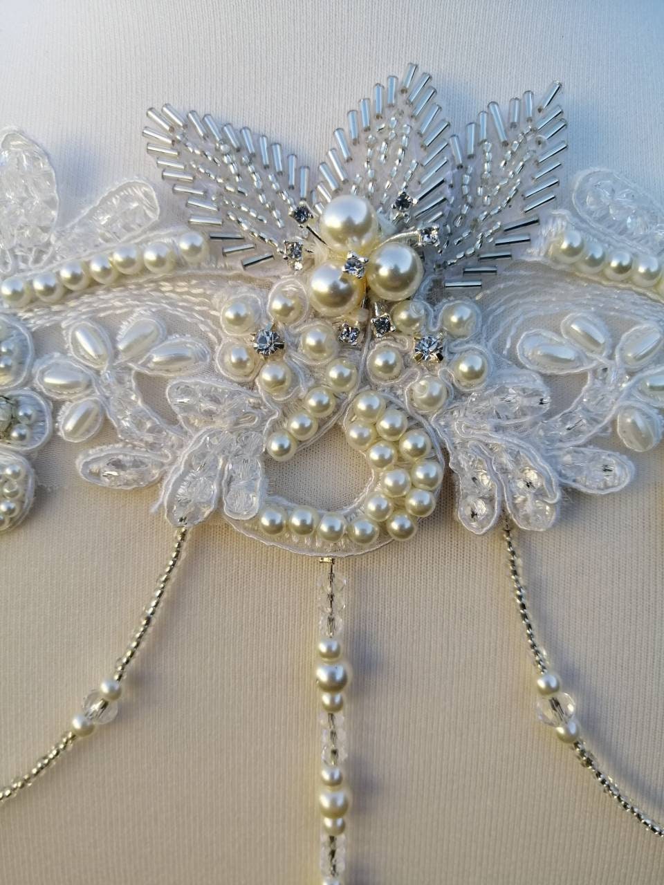 Back drape,lace drape, backless dress drape, beaded drape, dress adornment, crystal drapes, wedding dress drapes, dress embellishment,
