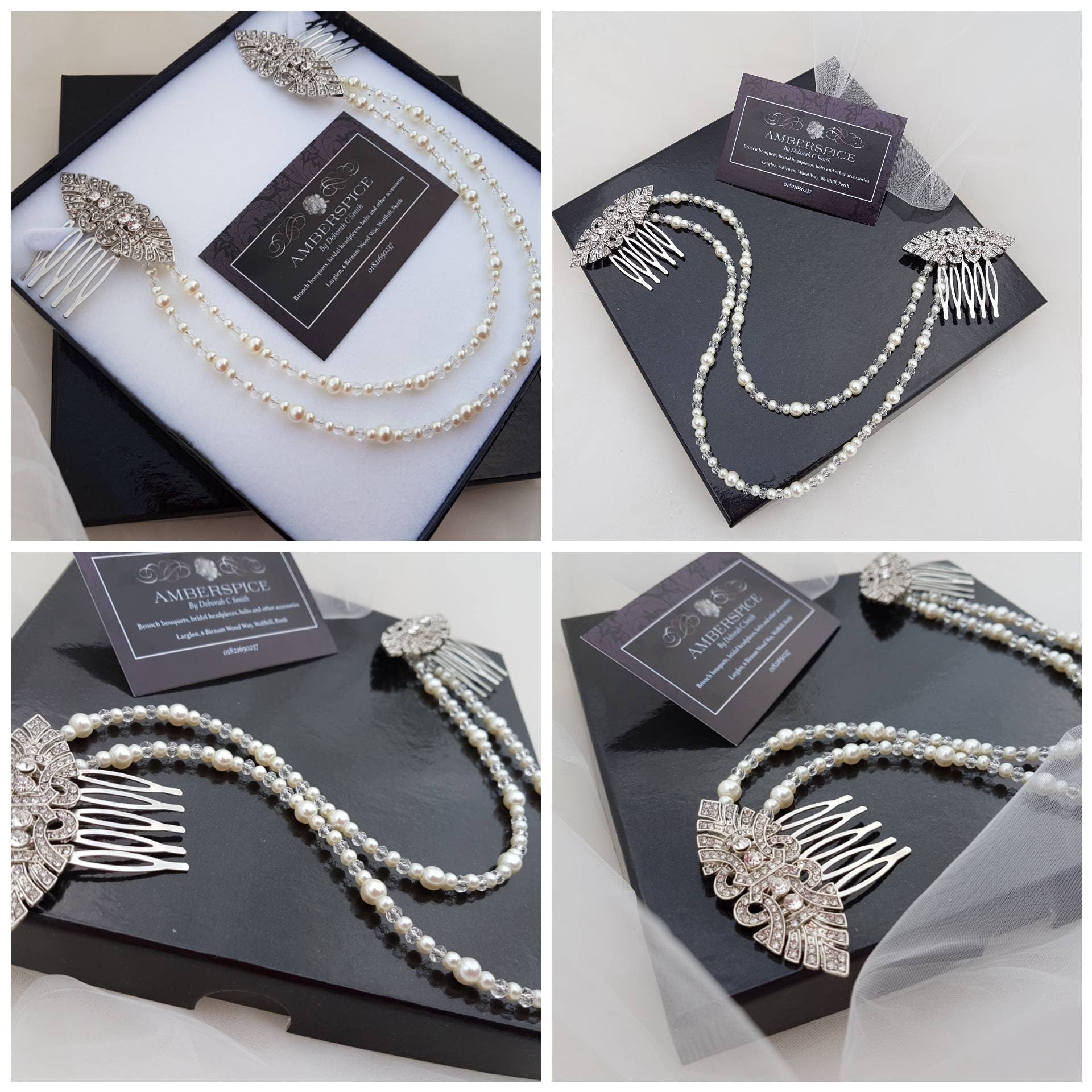 Art deco Hair chain Gatsby combs hair drape draped headpiece bridal hair chain bridal headpiece vintage wedding hair chain hair chains