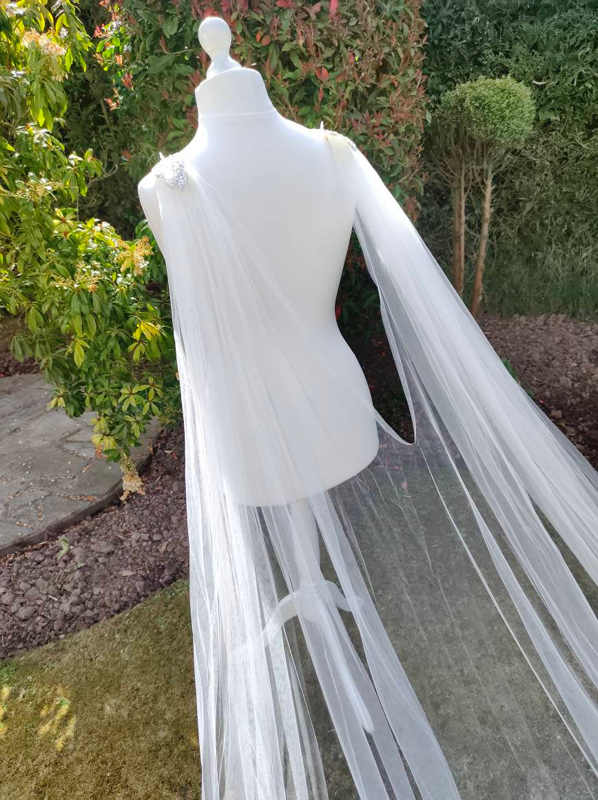 Draped cape, Bridal Cape, Cape, dress drape, wedding Cape,  dress attachment, wings, Cape wings